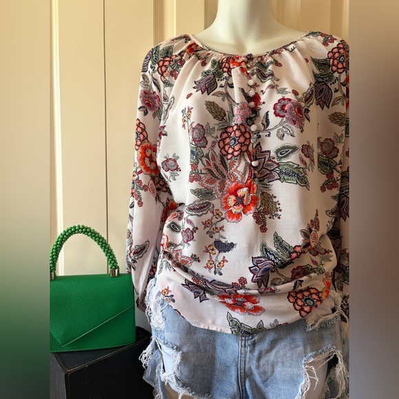 Artisan Ny Tops - Floral Print Women's Top, by Artisanony, size 1x, UEC